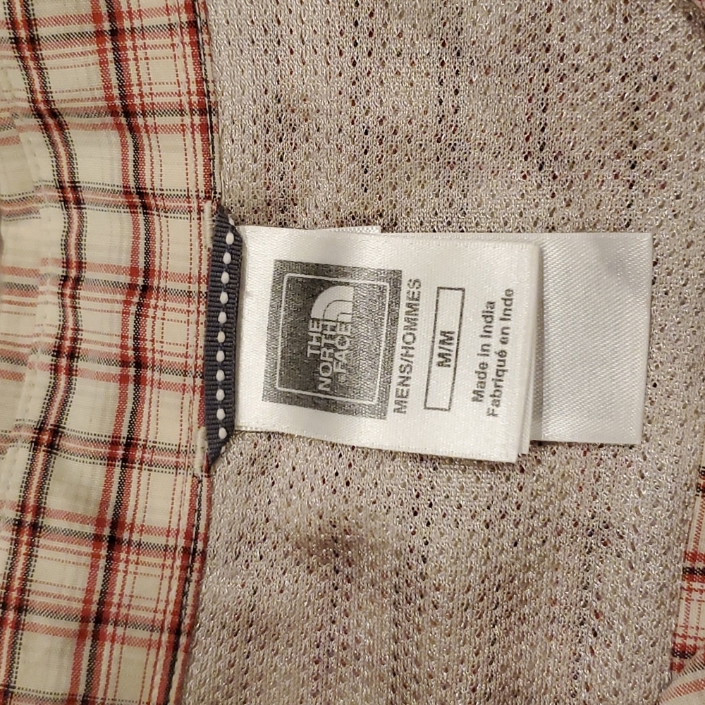 Mens The North Face tan plaid button down size M - Picture 3 of 5